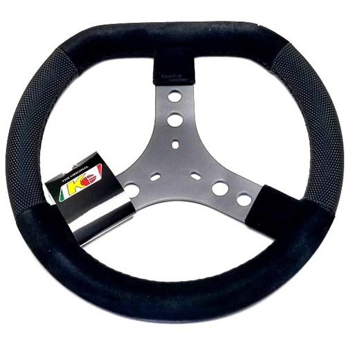 KG Steering Wheel - Black Padded Flat Top 13&quot; or 330mm Diameter