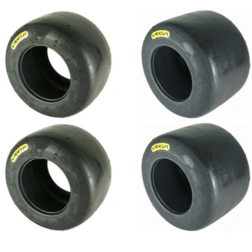Go Kart Vega 6" Tires Vega MCS Yellow Sprint 4 Cycle Tire Set