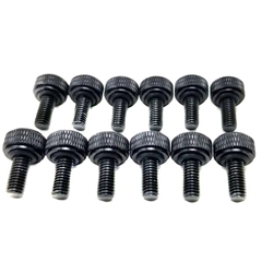 Bead Lock Screw - Knurled Black Aluminum w/O-ring - 5mm x 10mm - 12 pack