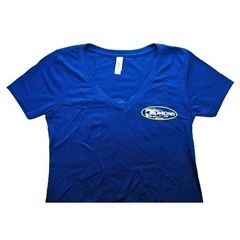 Ladies V-Neck Short Sleeve T-Shirt  - Royal Blue