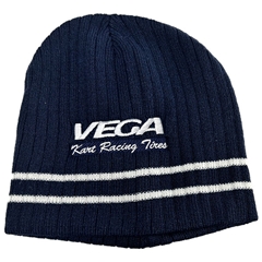 Beanie Hat, Sock Cap - Navy Blue w/White