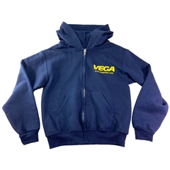 Vega Navy Hoodie Sweatshirt - Zippered Youth Medium