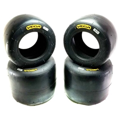 Vega MCS Yellow Asphalt Oval Kart Tire Set