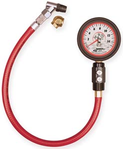 Longacre Tire Gauge 0-15 lbs, 2 1/2 in, 1/4 psi